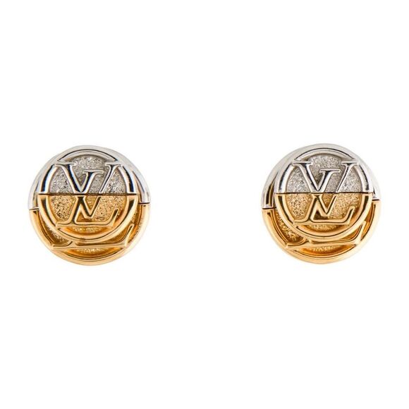 Louis Vuitton Gold and Silver L to V Stud Earrings - Picture 1 of 10